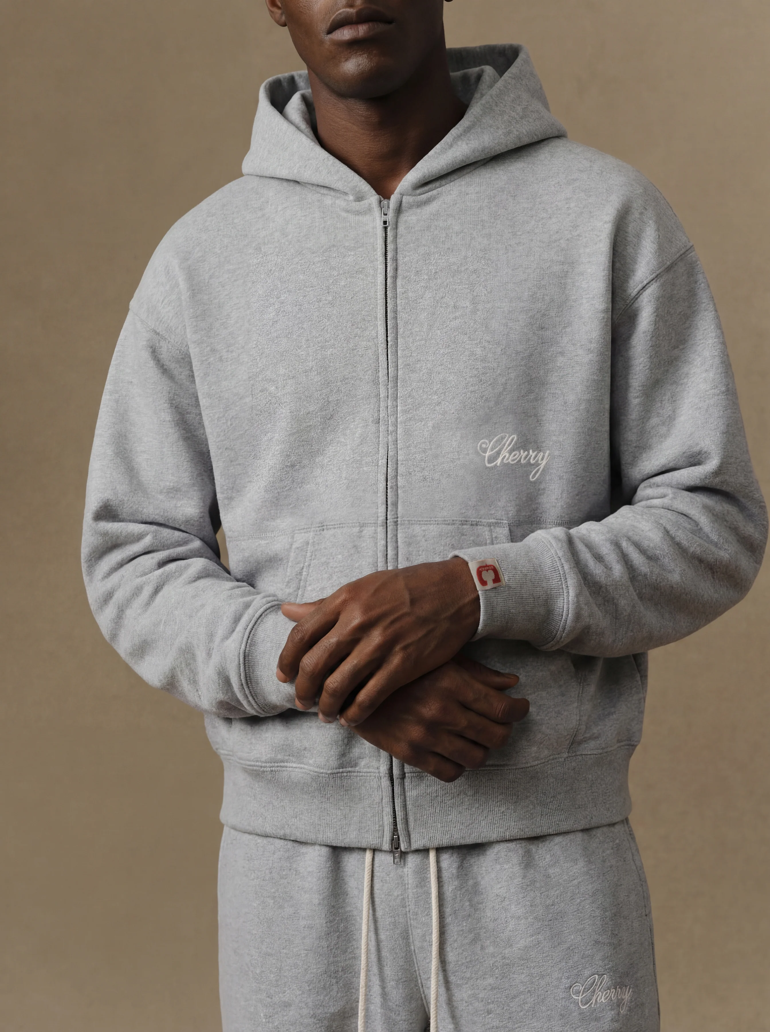 American Classic Zip Hoodie (Heather Grey) - Image 2
