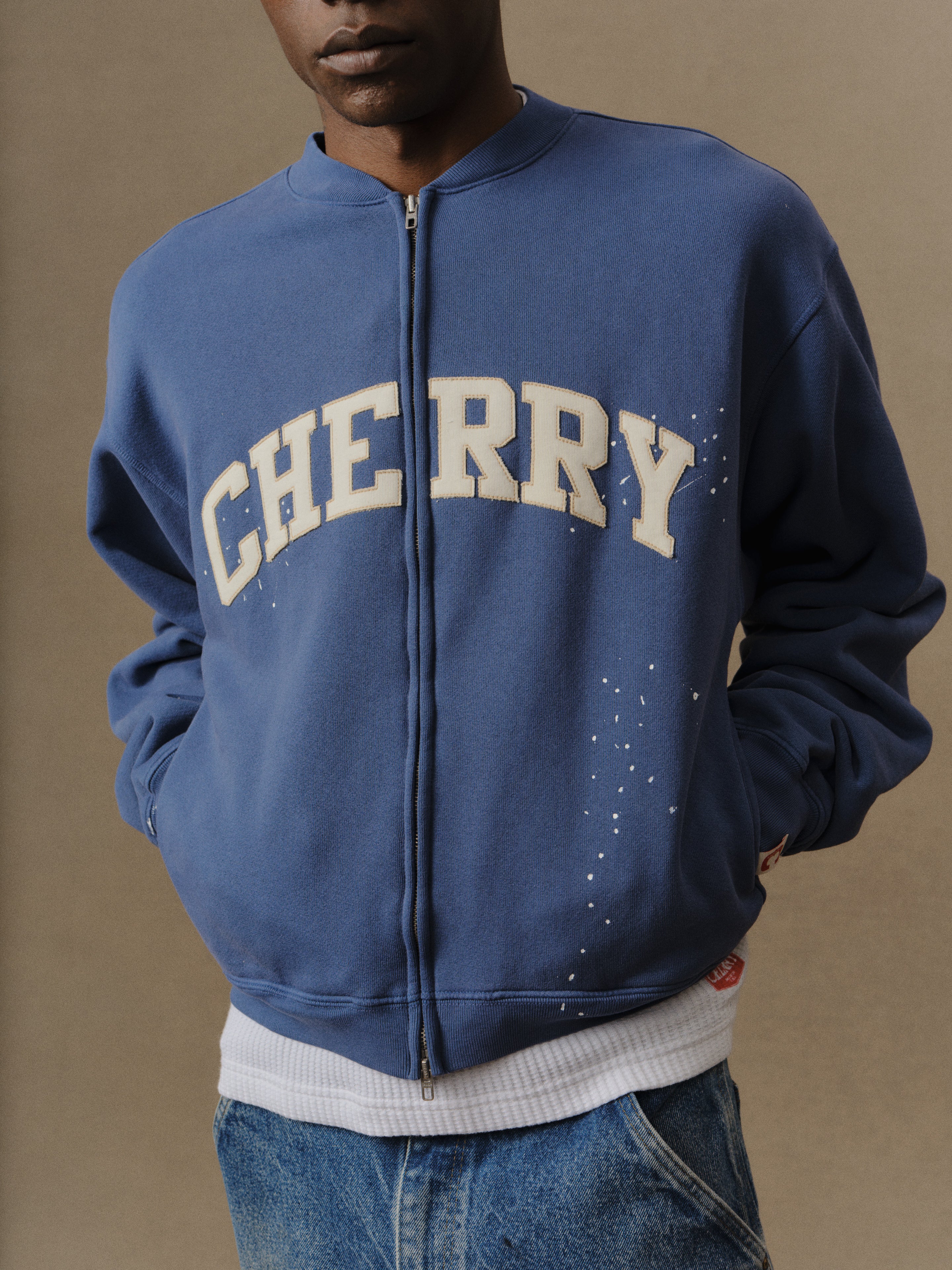 Applique Zip Up Crew (Vintage Blue) - Image 4