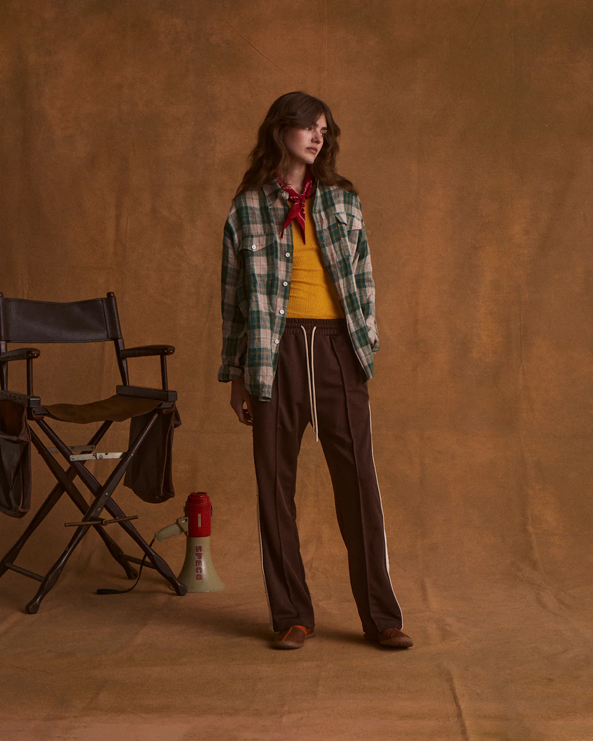 Big Western Plaid Linen Shirt (Green) - Image 4