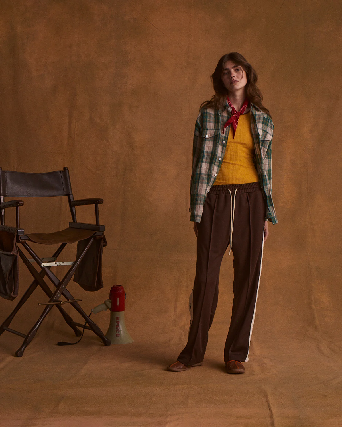 Big Western Plaid Linen Shirt (Green) - Image 5