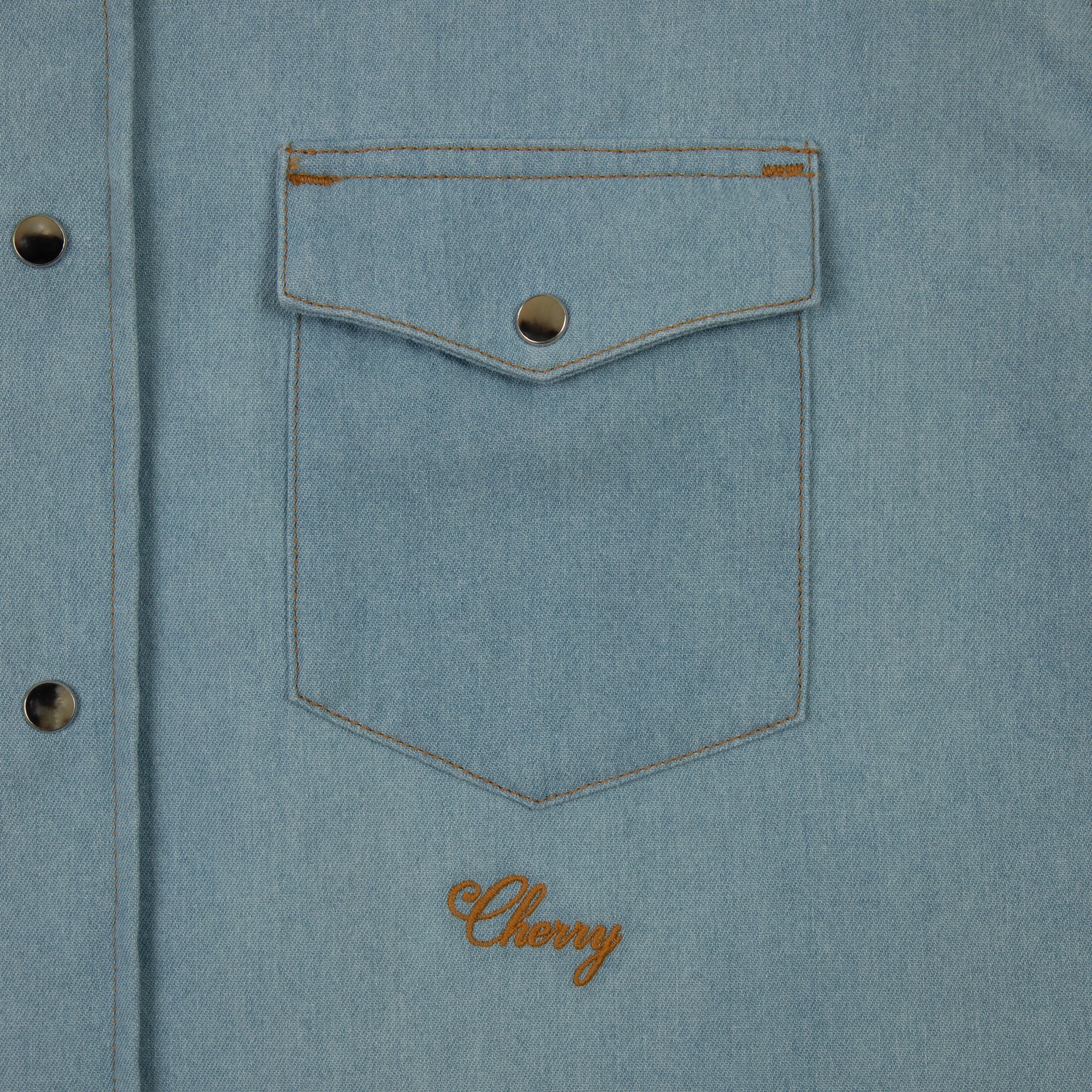 Chambray Denim Western Shirt (Light Wash) - Image 5