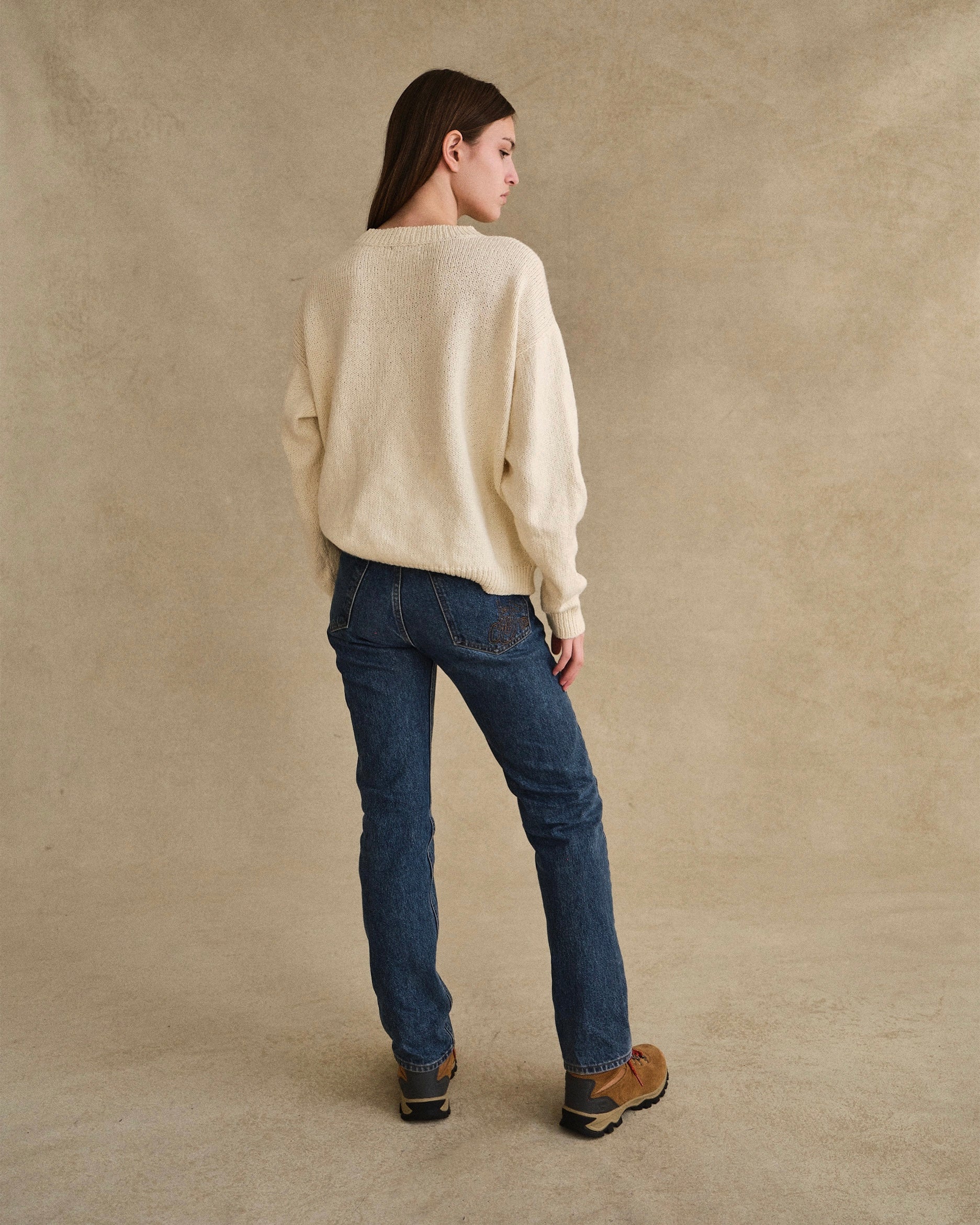 Cherry Flag Knit Crewneck (Cream) - Image 6