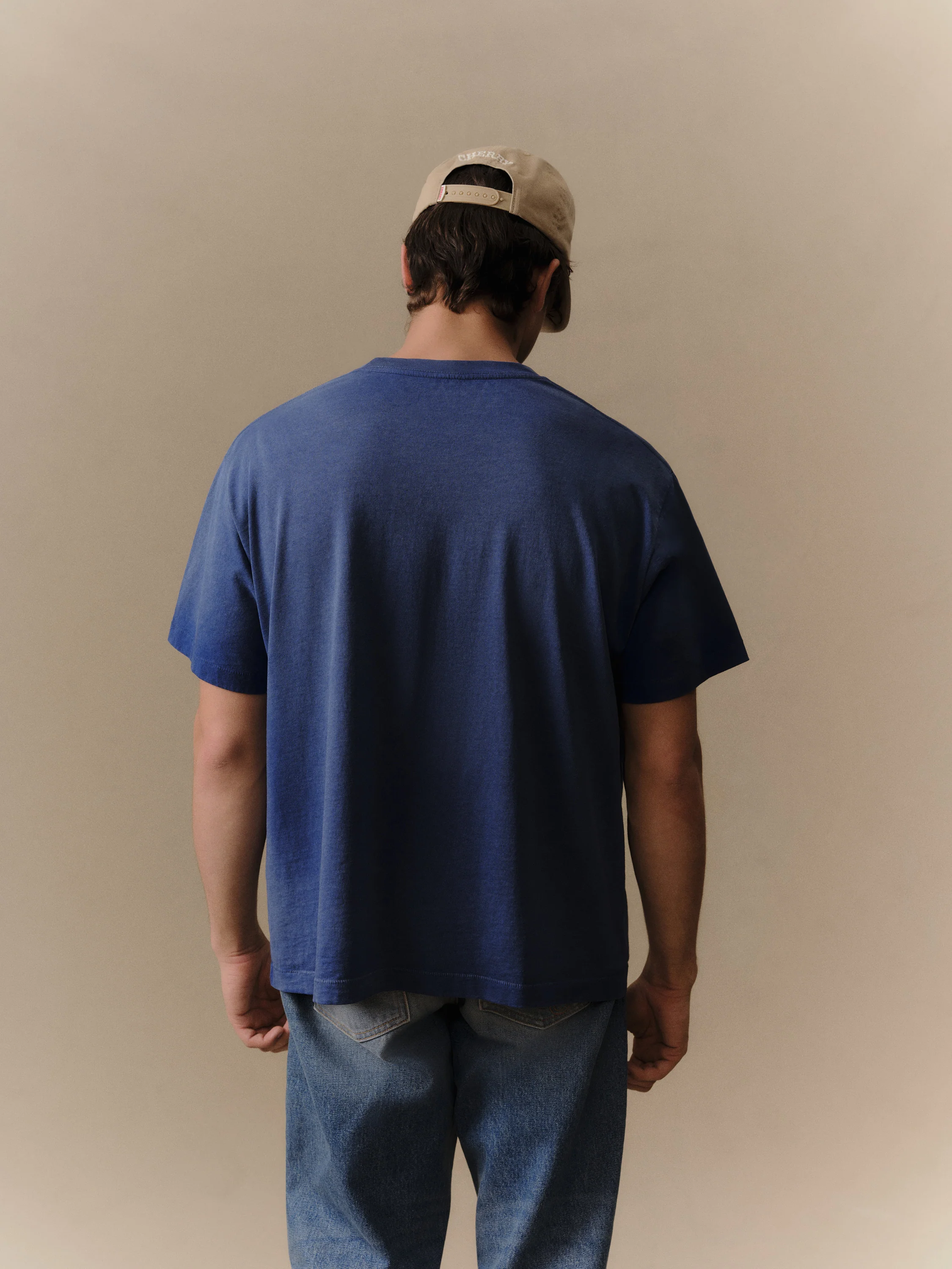 Chevron Boxy Pocket T-Shirt (Faded Navy) - Image 4