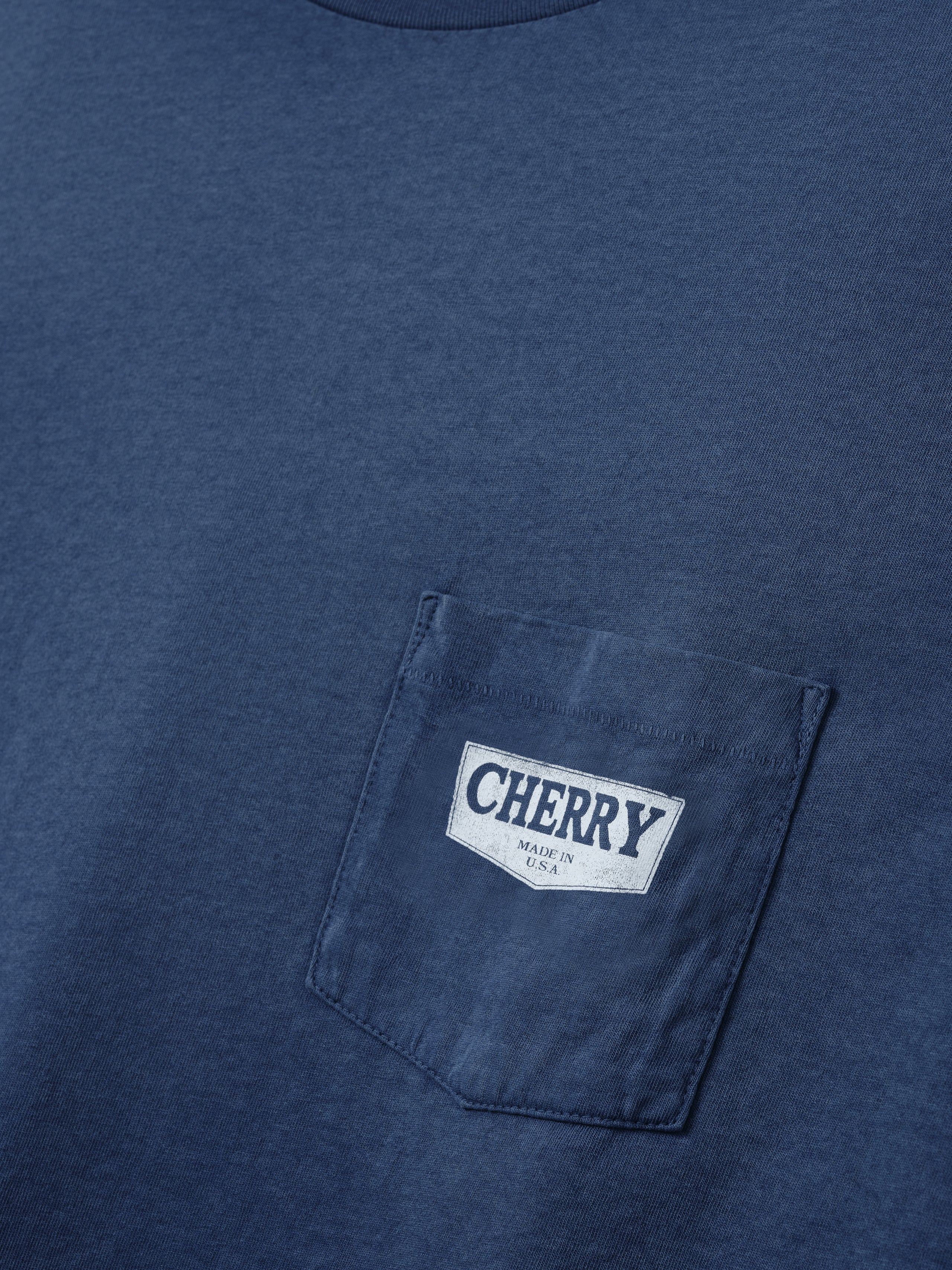 Chevron Boxy Pocket T-Shirt (Faded Navy) - Image 6