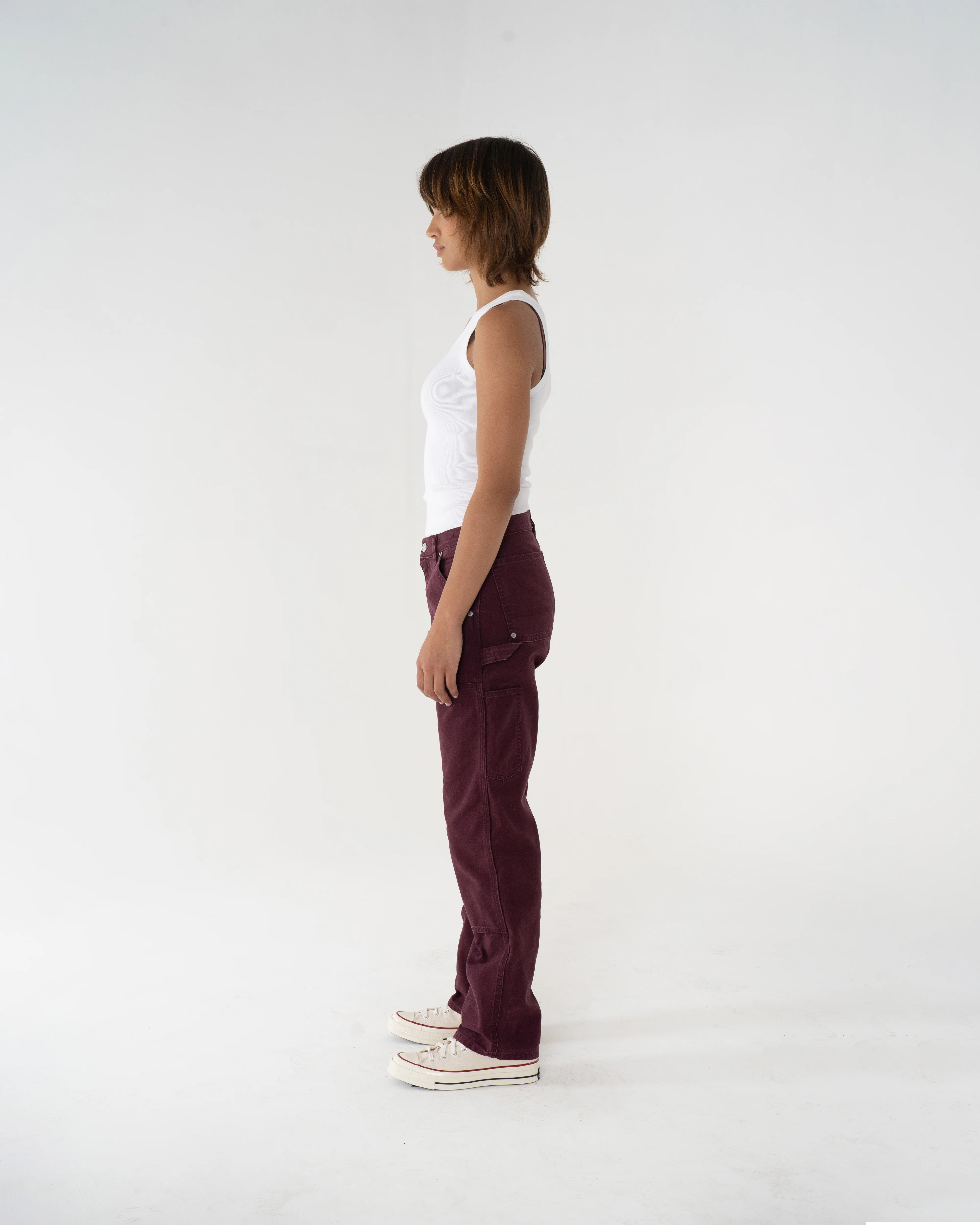 Double Knee Painter Pants (Maroon) - Image 7