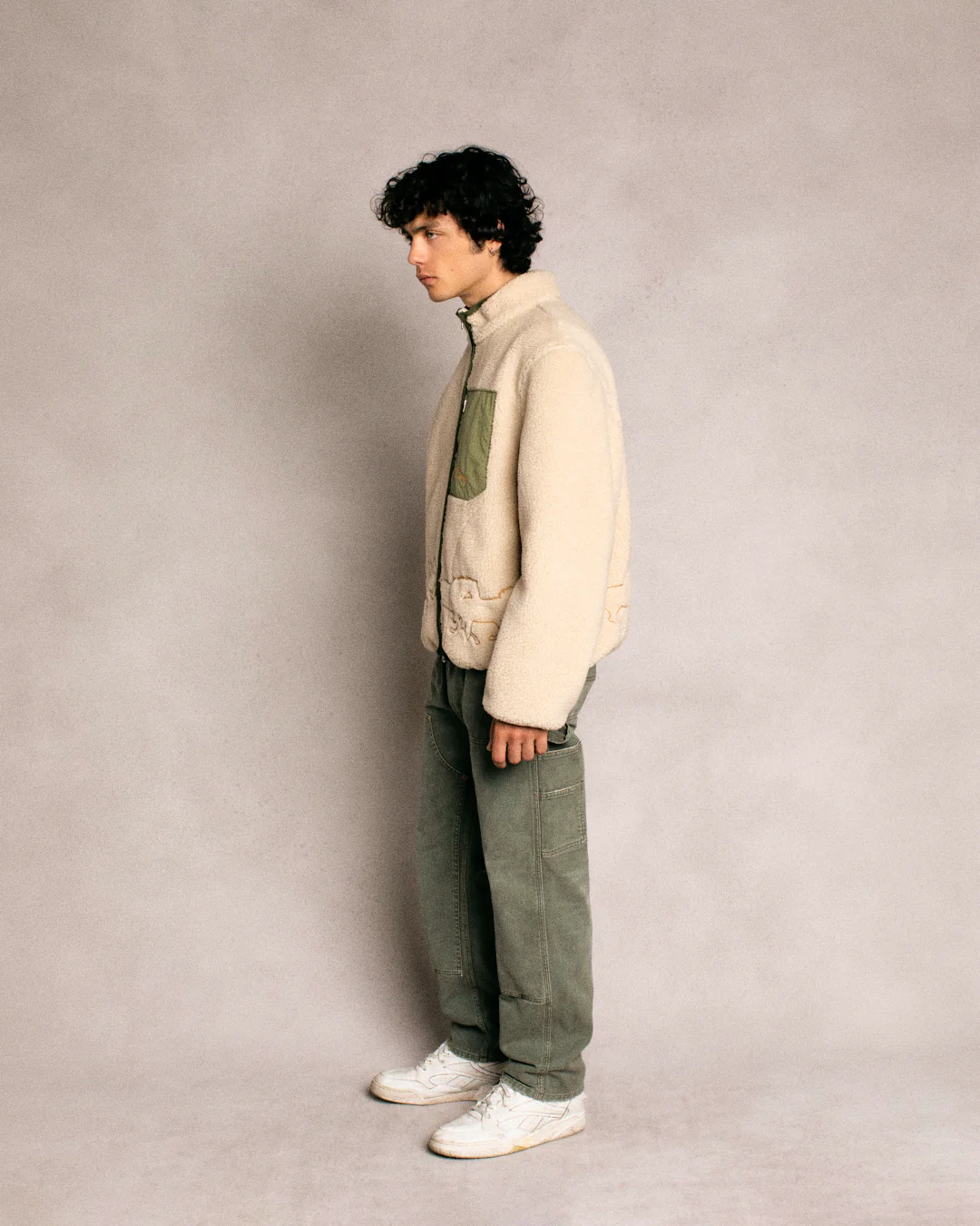 Embroidered Sherpa Jacket (Natural) - Image 4