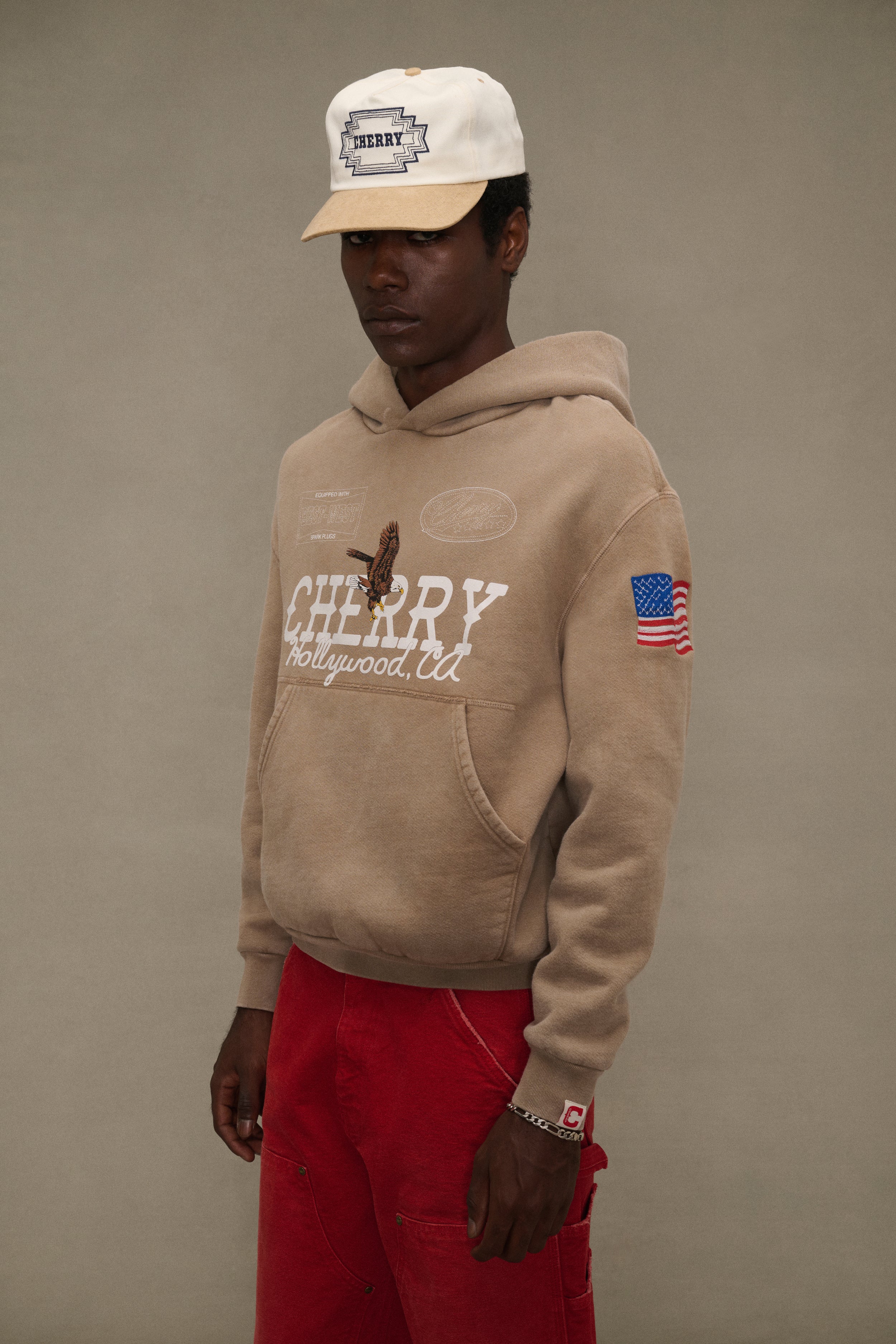 Hollywood Pullover Hoodie (Tan) - Image 3