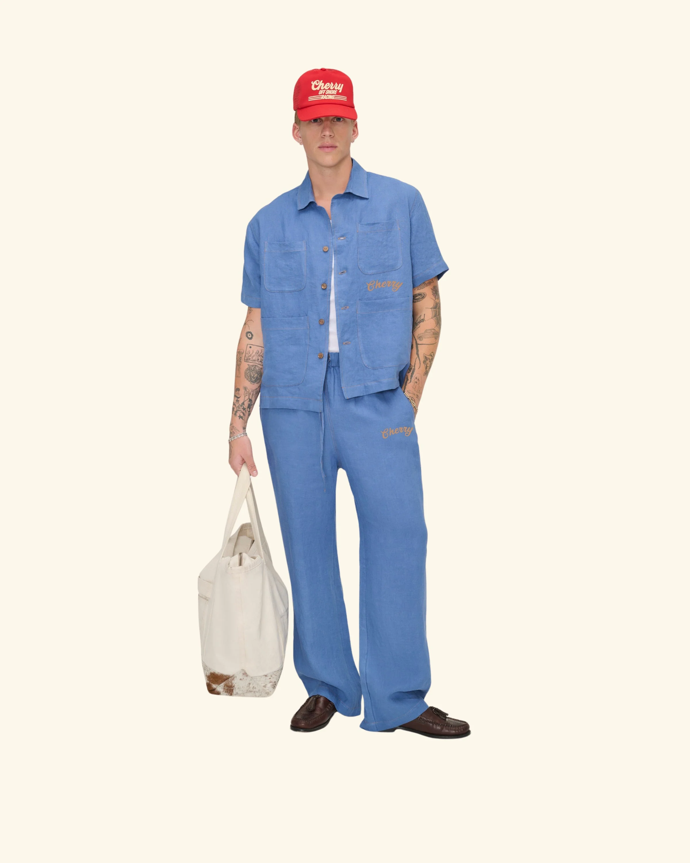 Linen Beach Pant (Faded Blue) - Image 6