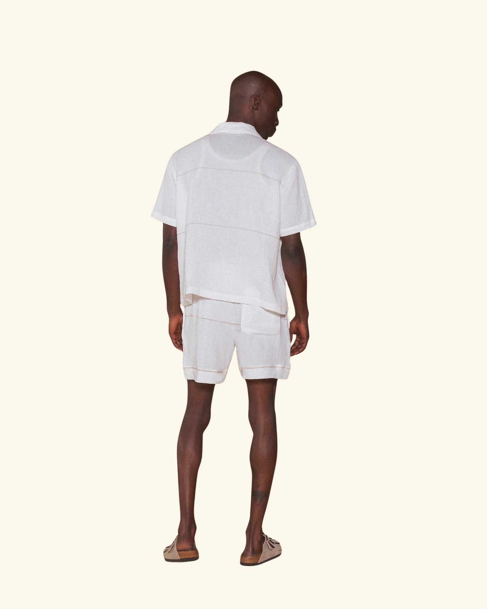 Embroidered Vacation Shorts (White) - Image 4