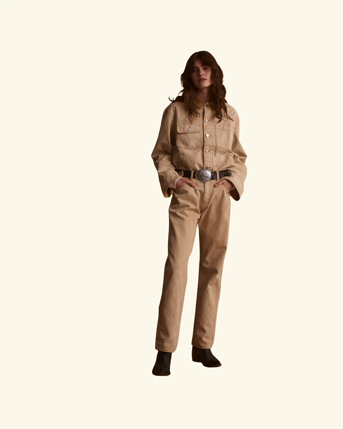 Canvas Mechanic Pants (Sand) - Image 3