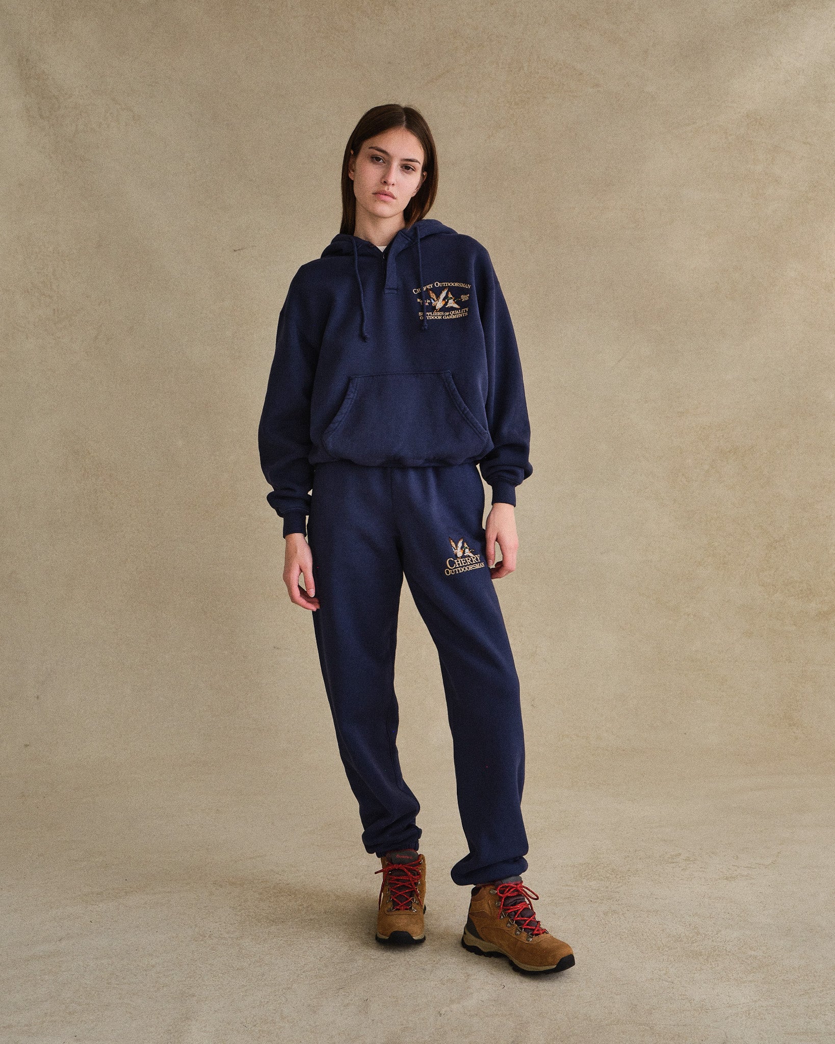 Outdoorsman Henley Hoodie (Navy) - Image 5