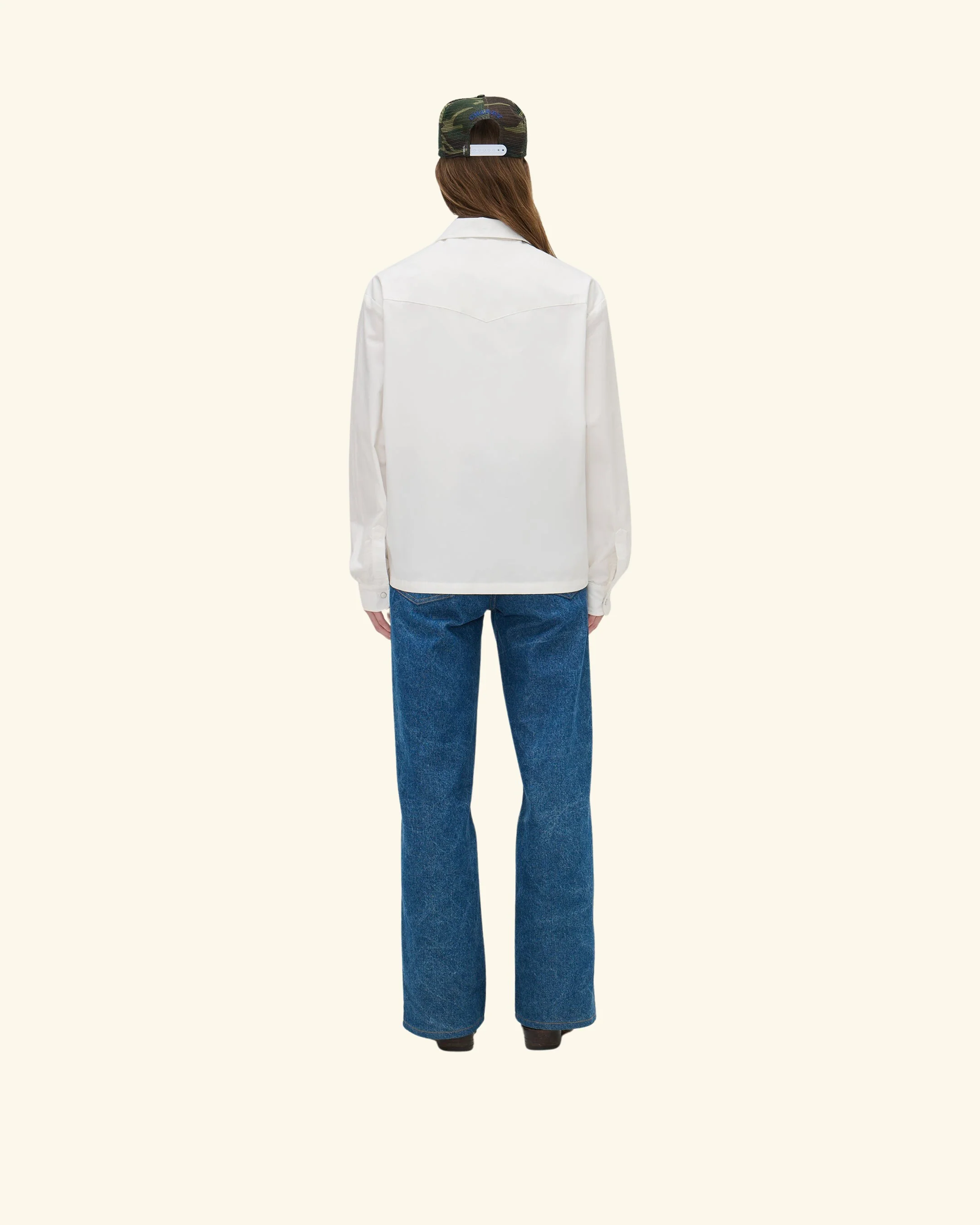 Poplin Western Shirt (White) - Image 8