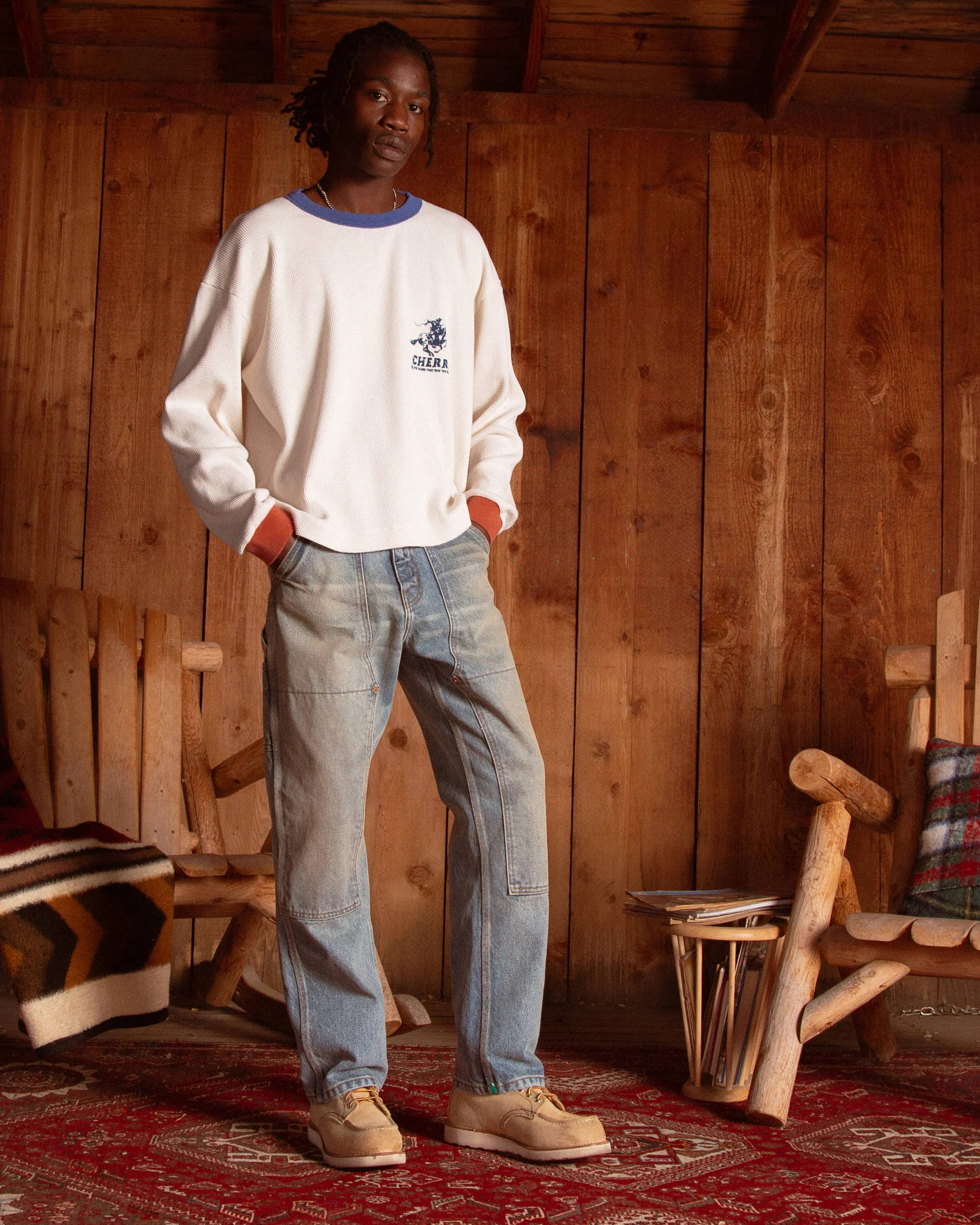 Printed Boxy L/S Thermal (Cream) - Image 4