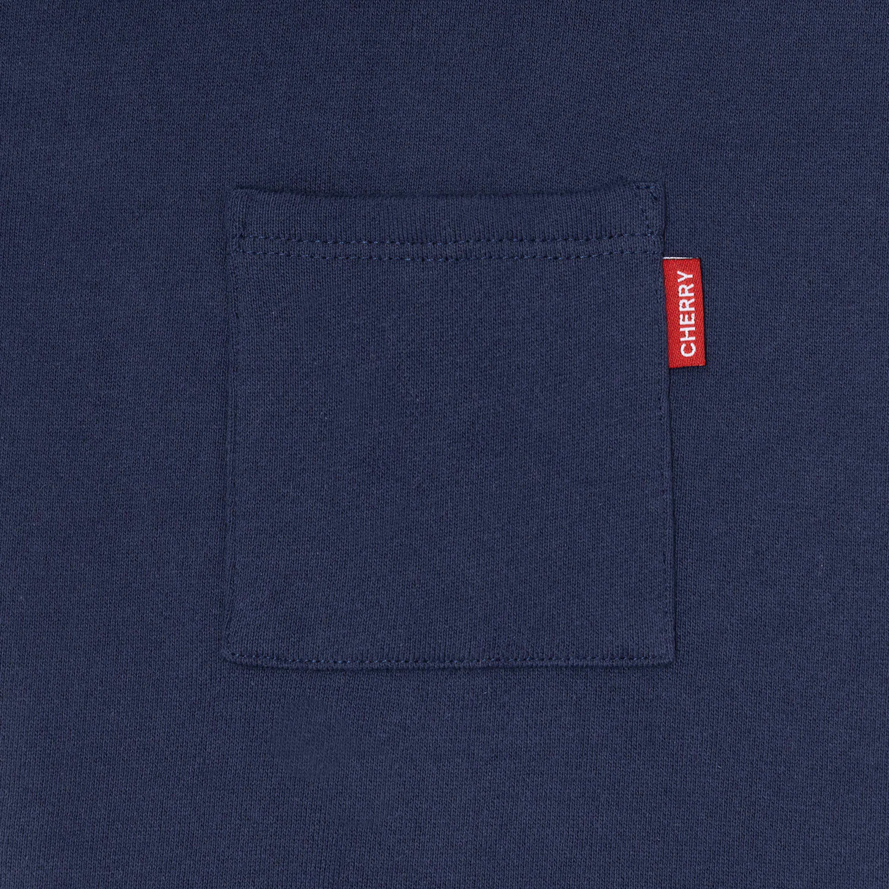 Cropped Midweight Quarter Zip Polo (Navy) - Image 4
