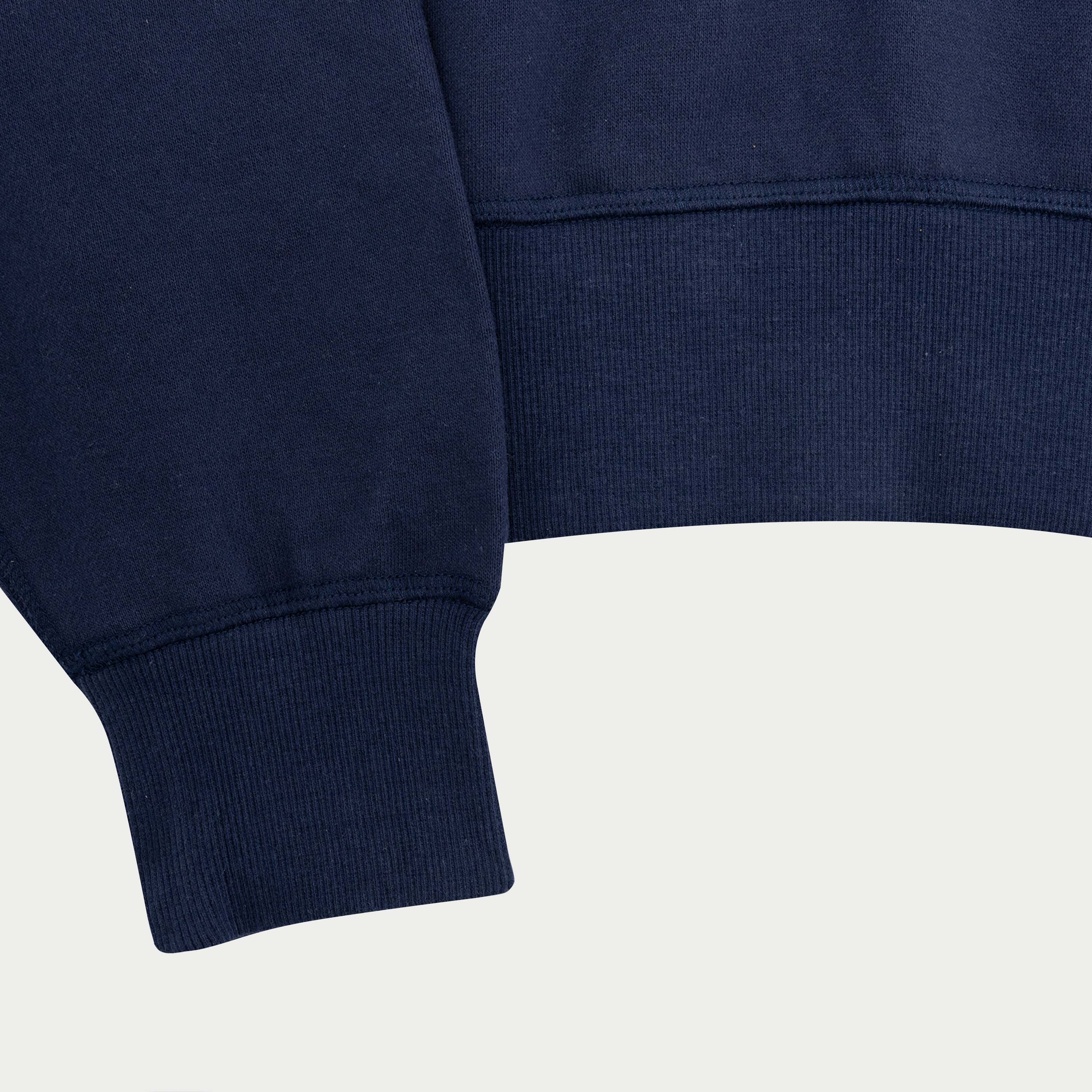 Cropped Midweight Quarter Zip Polo (Navy) - Image 5