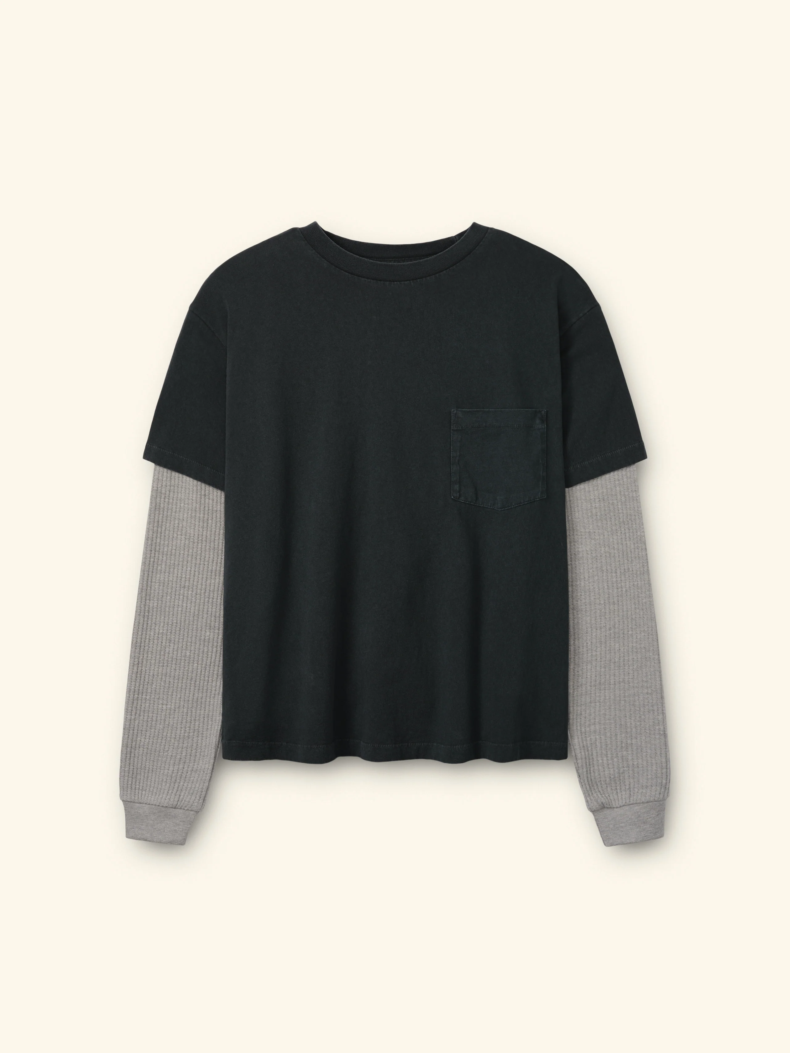 Santa Fe Layered Thermal T-Shirt (Vintage Black) - Image 3