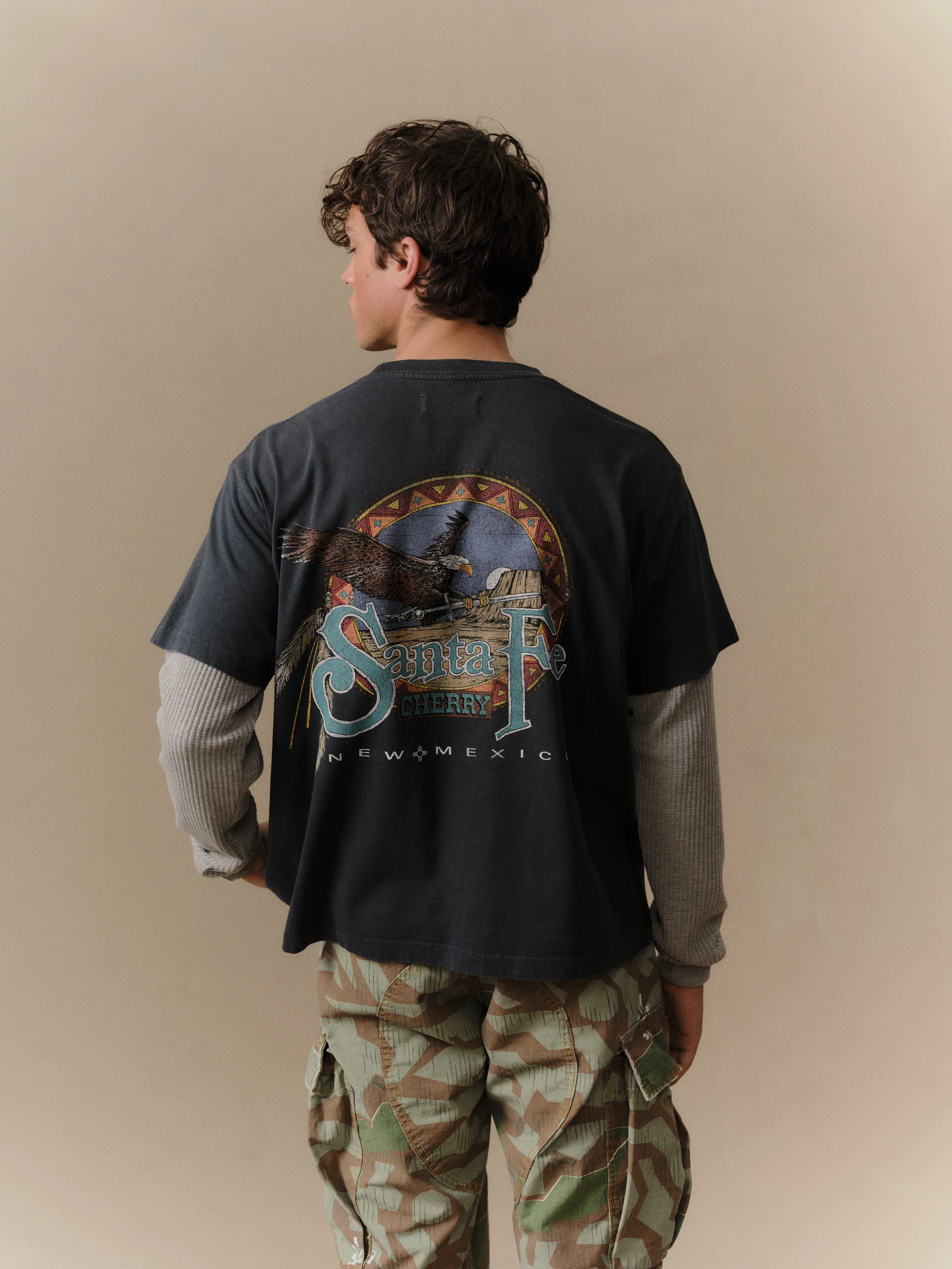 Santa Fe Layered Thermal T-Shirt (Vintage Black) - Image 4