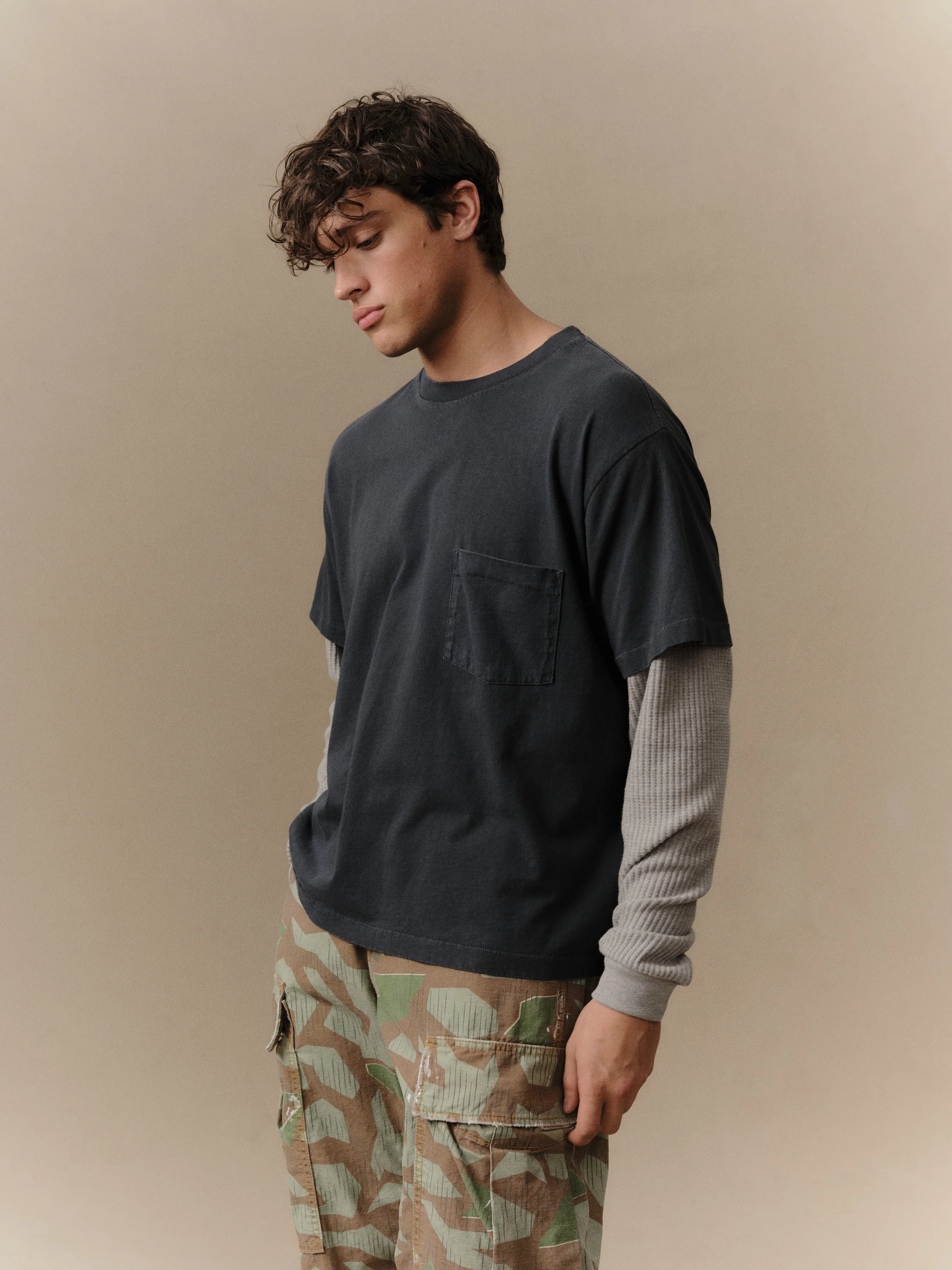 Santa Fe Layered Thermal T-Shirt (Vintage Black) - Image 5