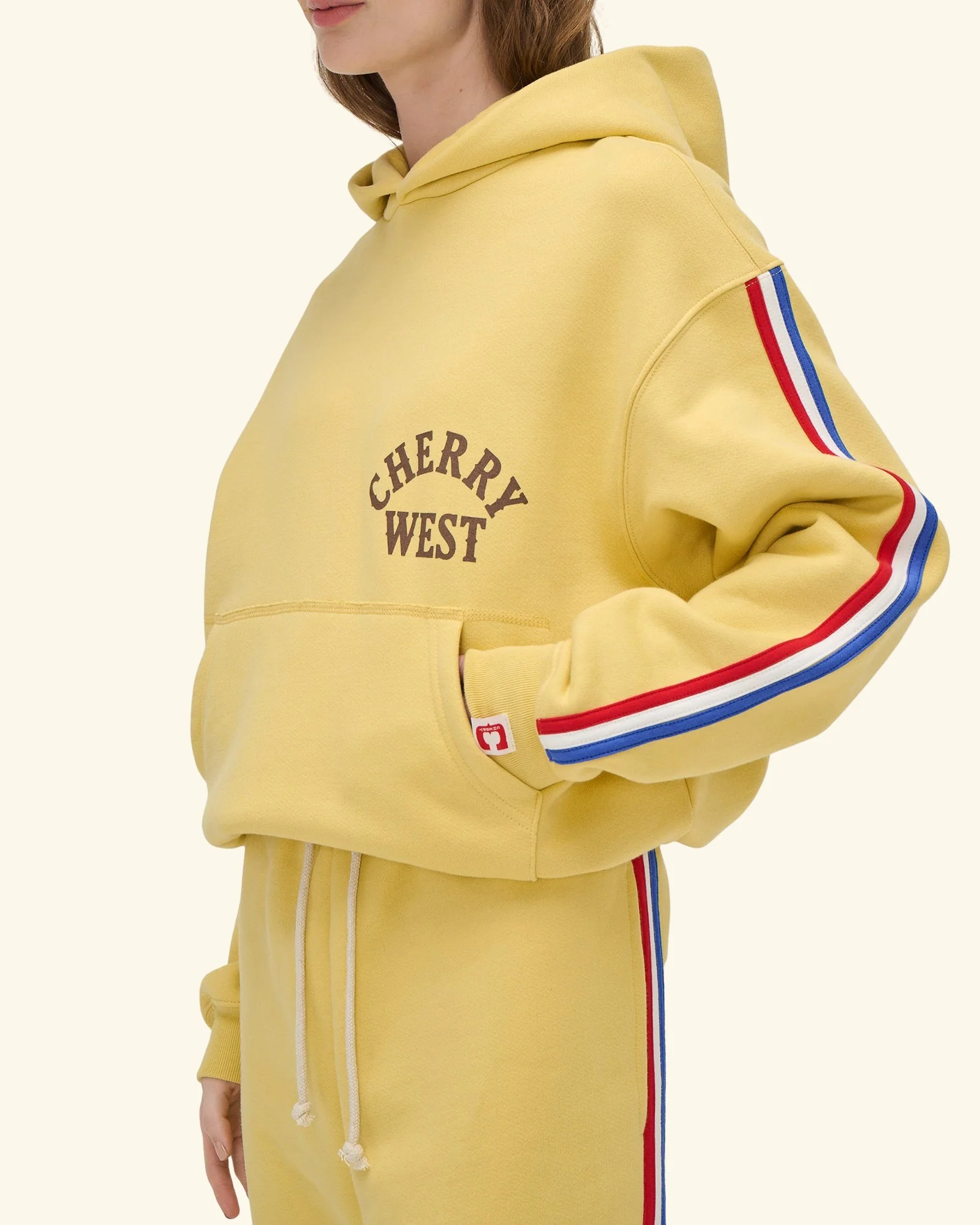 Striped Applique Hoodie (Butter) - Image 5