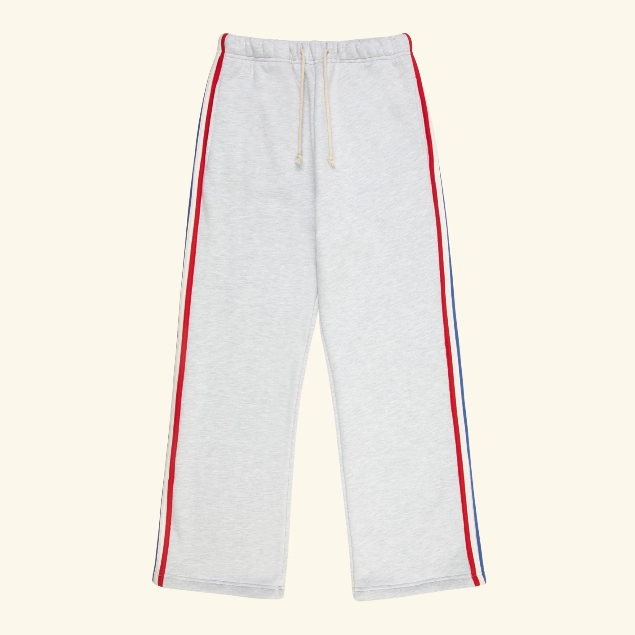 Striped Applique Parachute Sweatpants (Heather Grey)