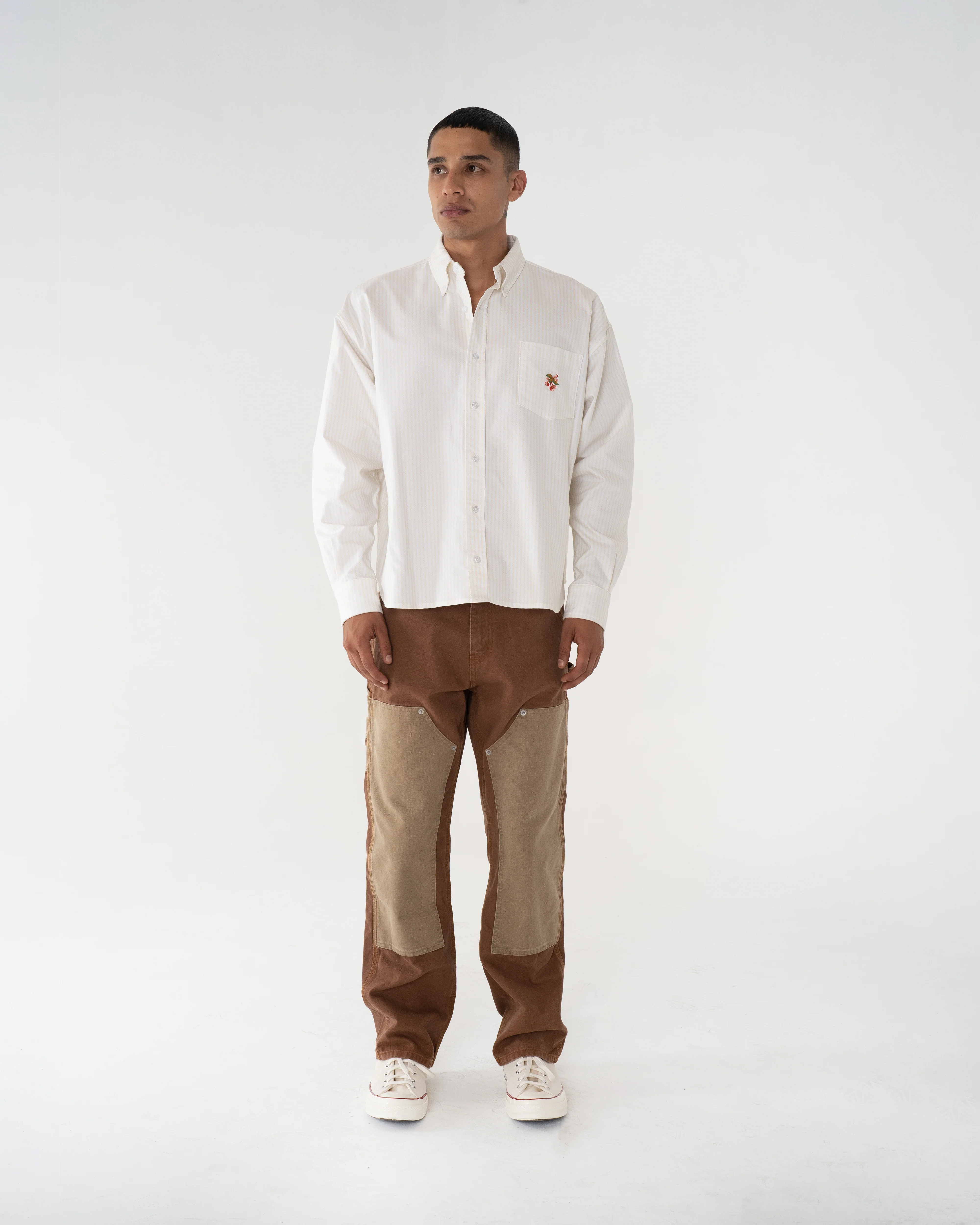 Striped Big Oxford Shirt (Natural) - Image 6