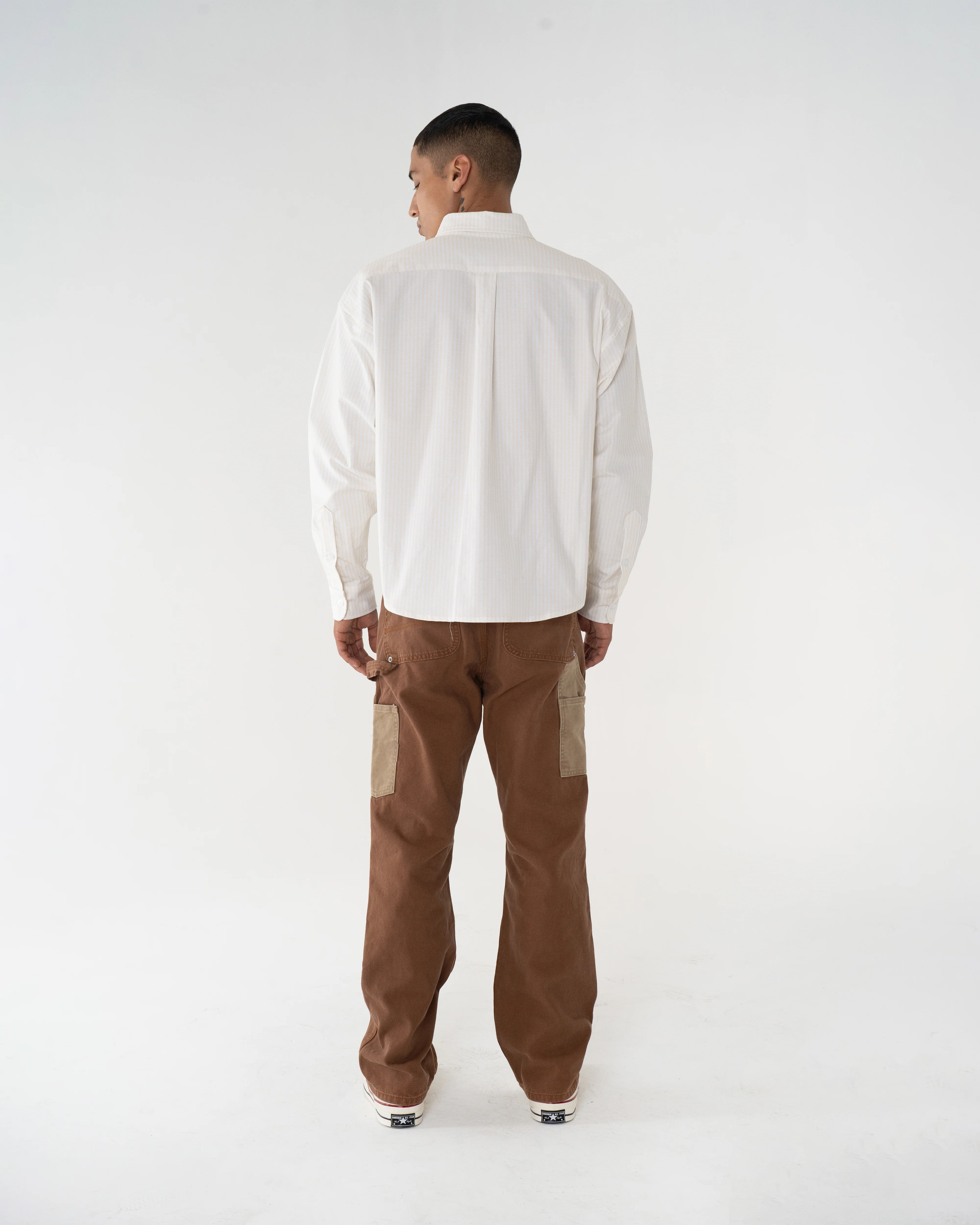 Striped Big Oxford Shirt (Natural) - Image 7