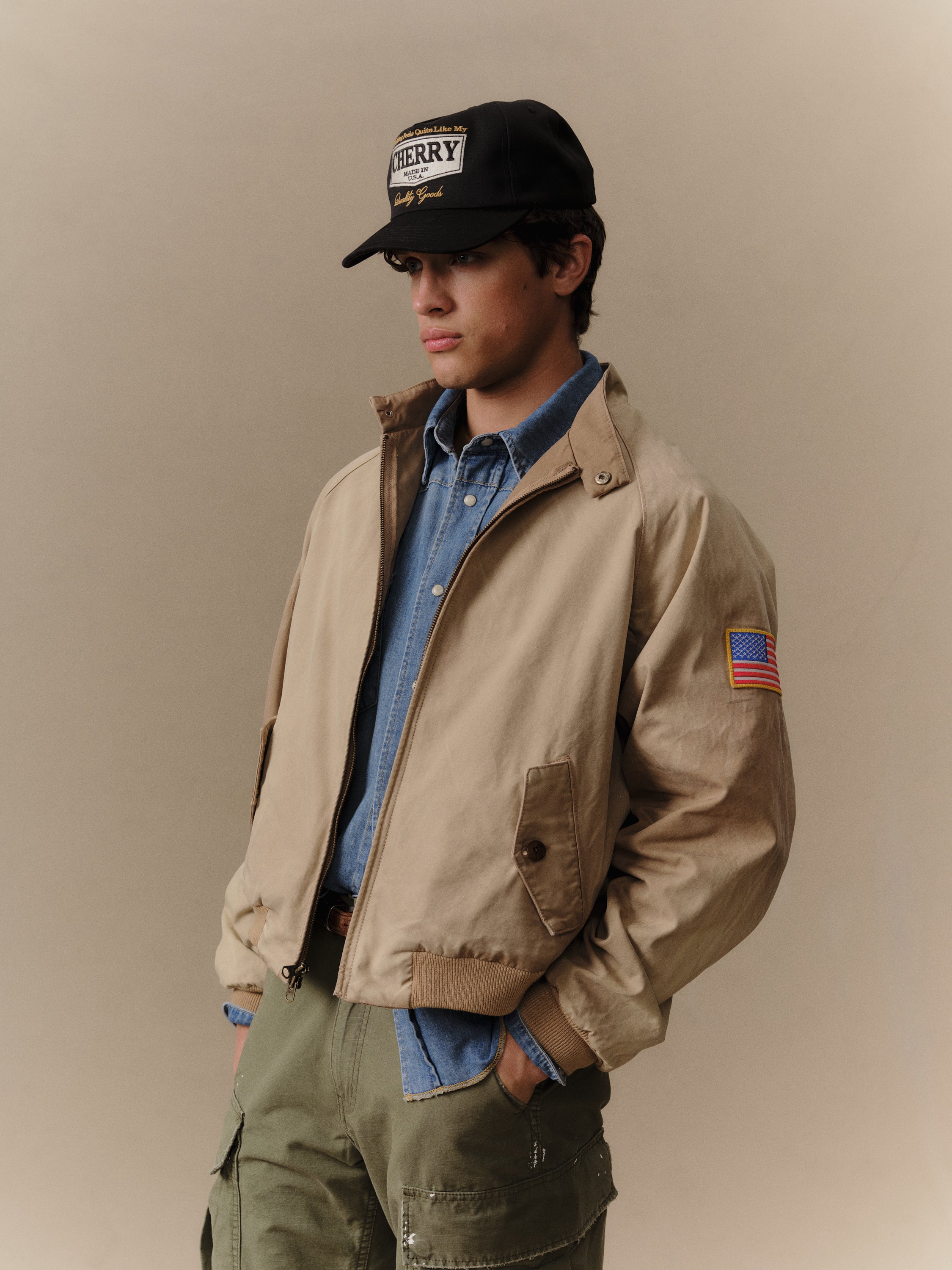Sun Faded Championship Jacket (Tan) - Image 2