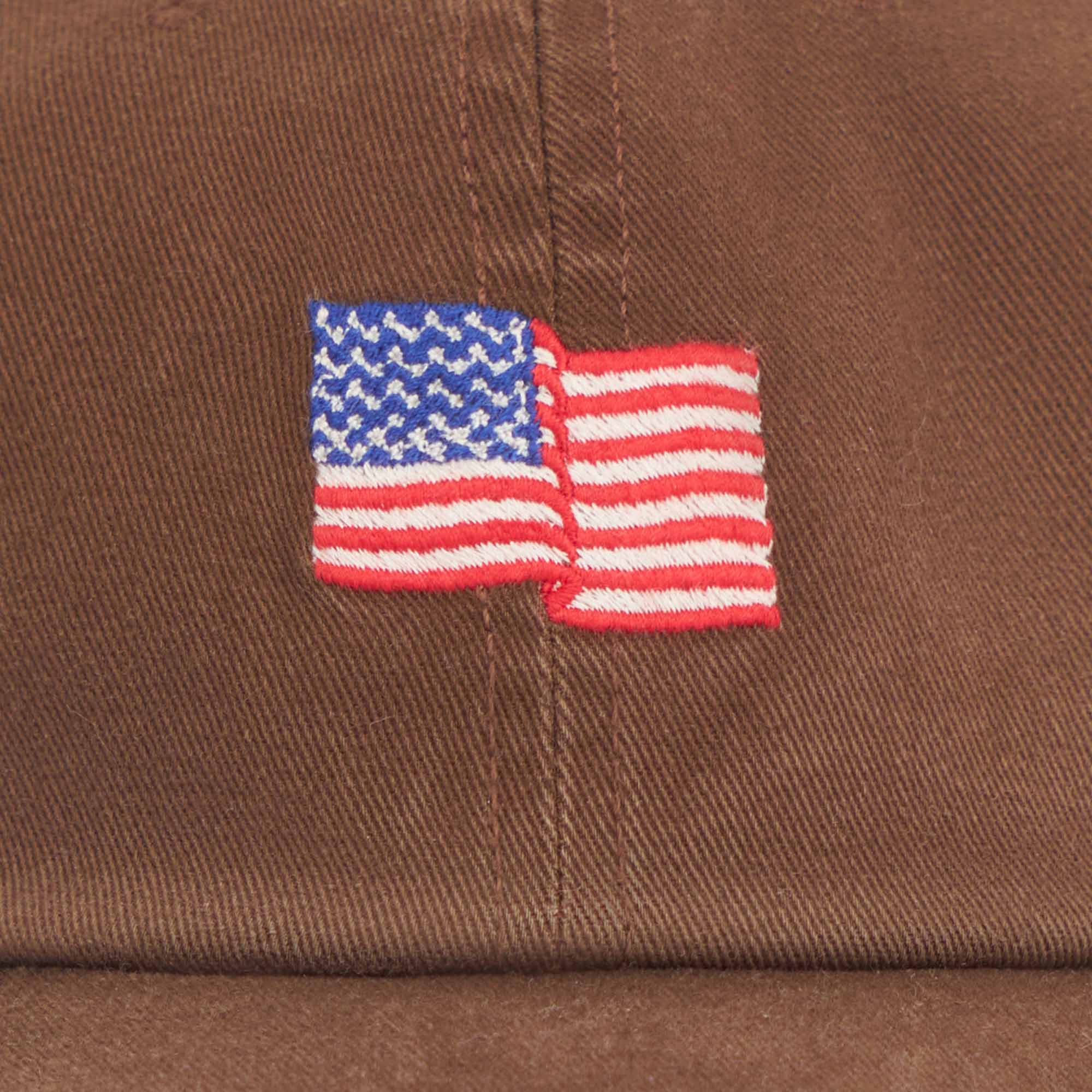 Mini Flag 6 Panel Embroidered Hat (Brown) - Image 5