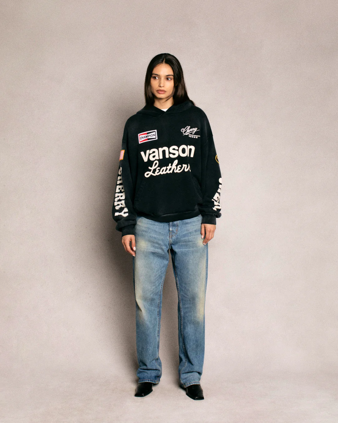 Vanson Hoodie (Vintage Black) - Image 6