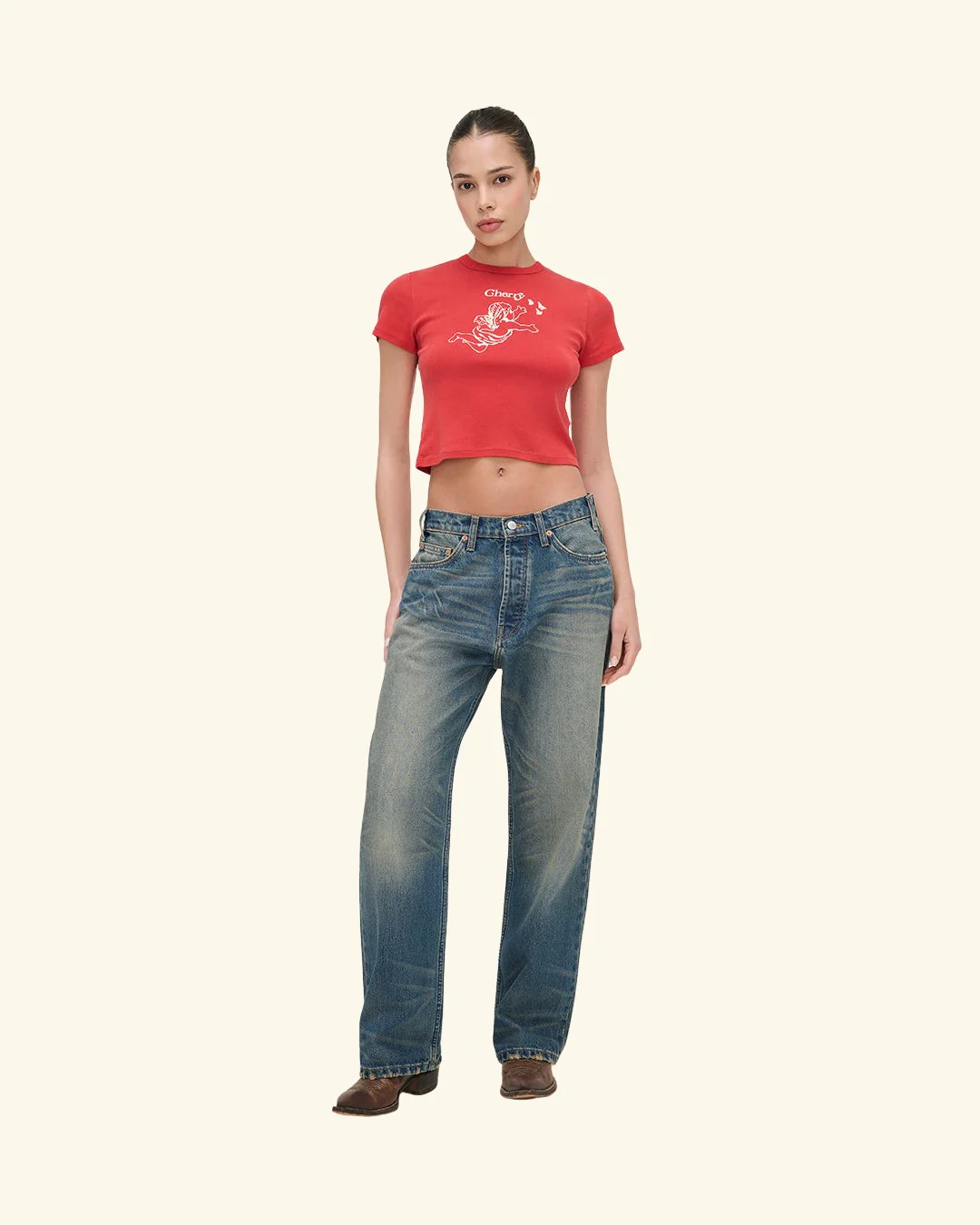 Cherry x GDC Angel Baby Tee (Red) - Image 3