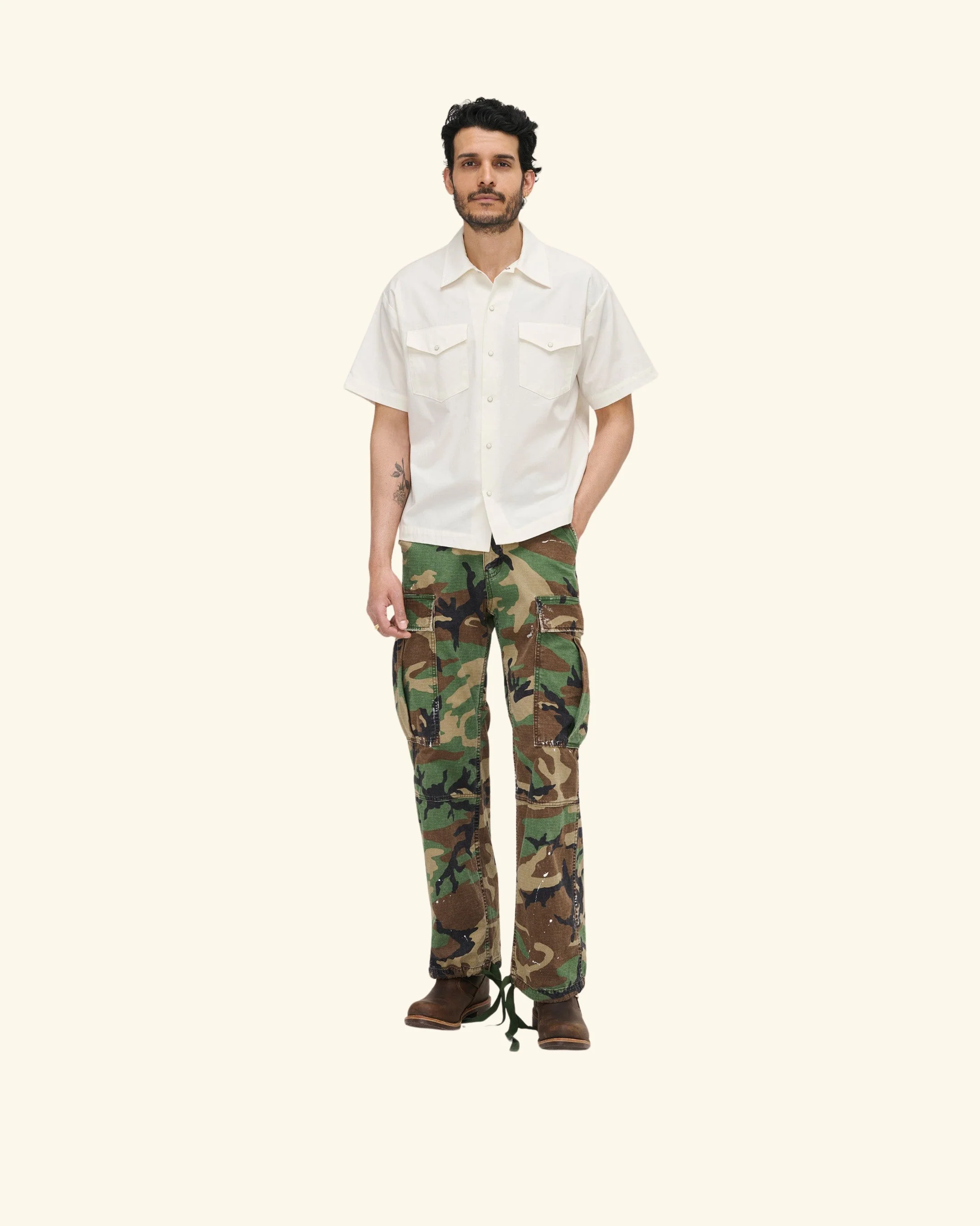 Western Twill Mechanic Shirt (White) - Image 6