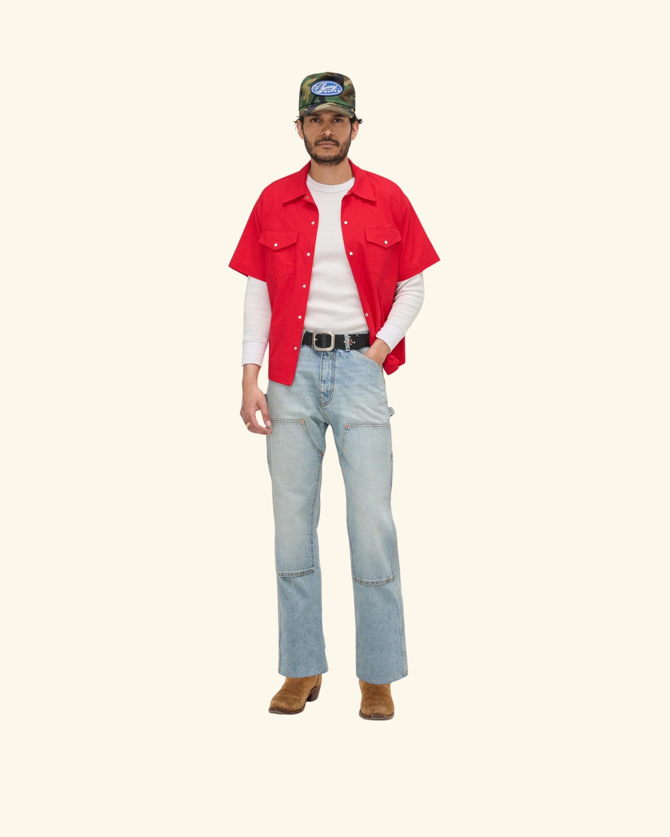 Western Twill Mechanic Shirt (Sun Faded Red) - Image 5