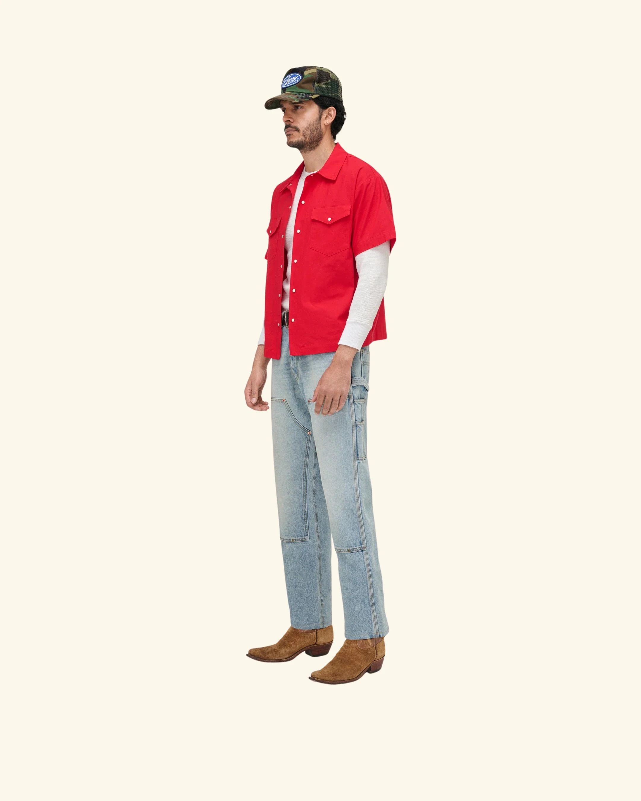 Western Twill Mechanic Shirt (Sun Faded Red) - Image 7