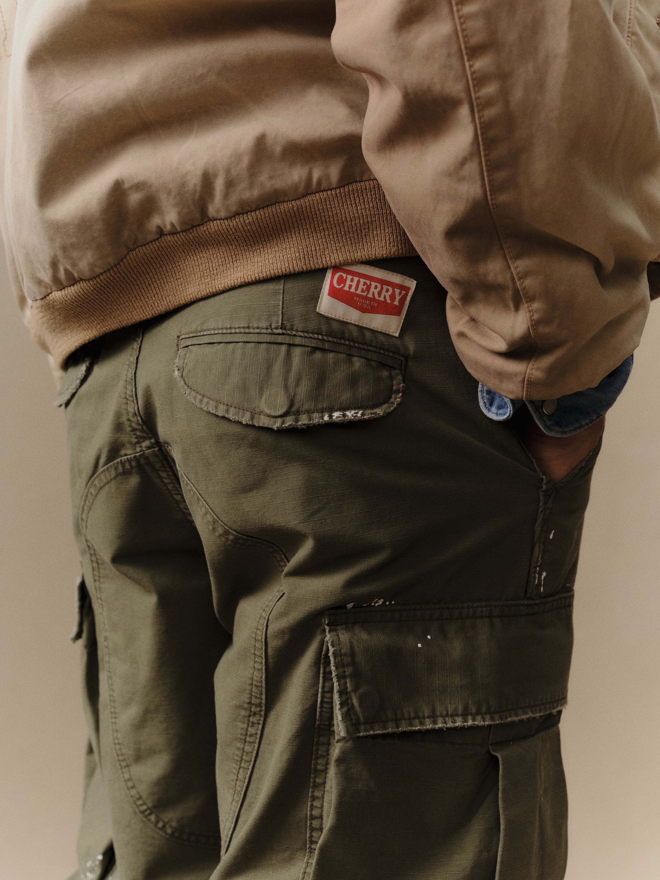 Wide Leg Cargo Pants (Army Green) - Image 6