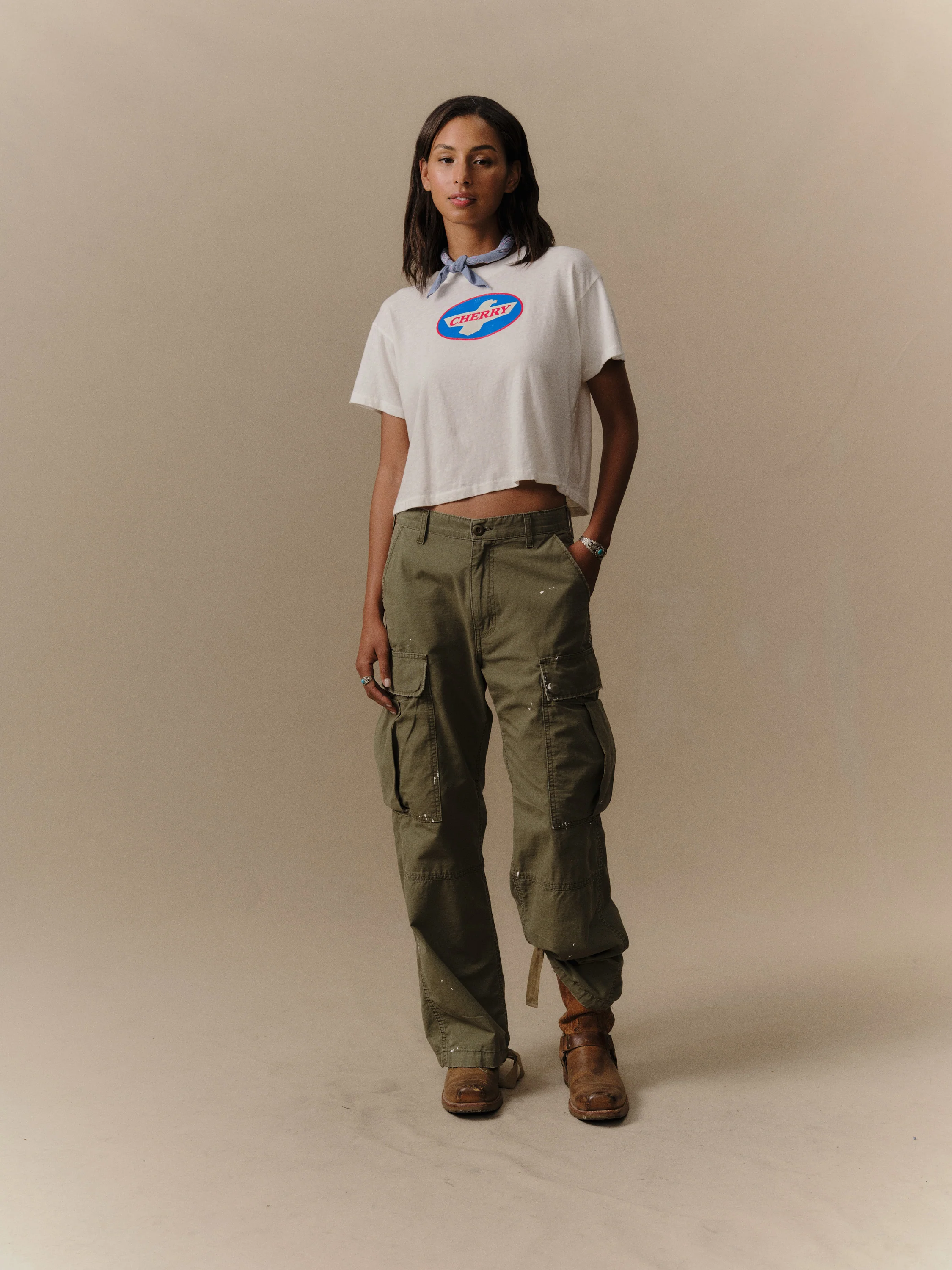 Wings Boxy Baby Tee (Vintage White) - Image 2