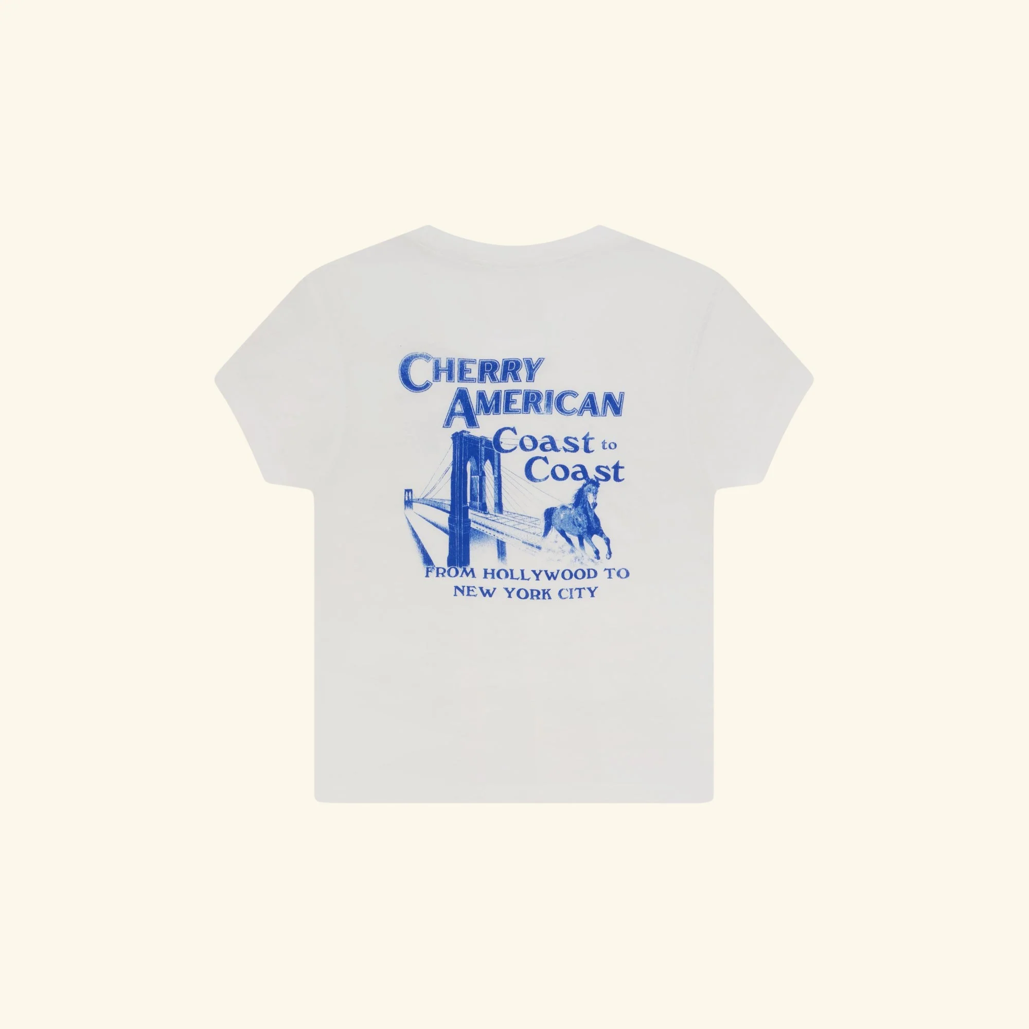 Women's Coast to Coast Fitted Baby Tee (Vintage White) - Image 3