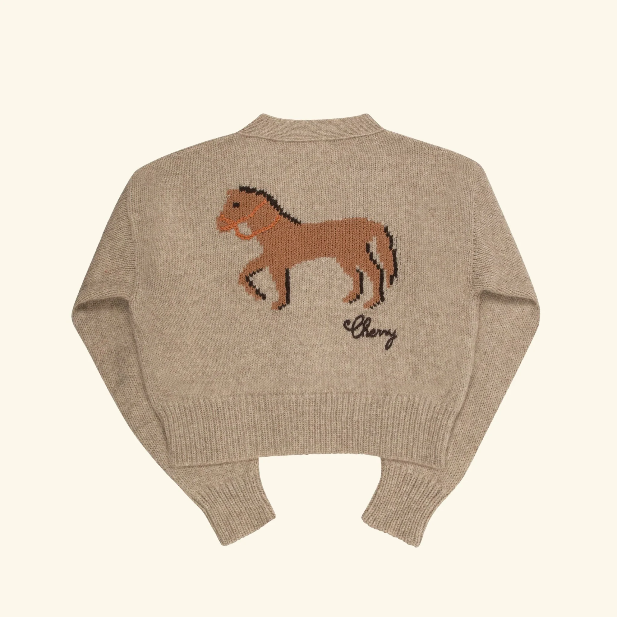 Cropped Stables Cardigan (Heather Oat) - Image 2