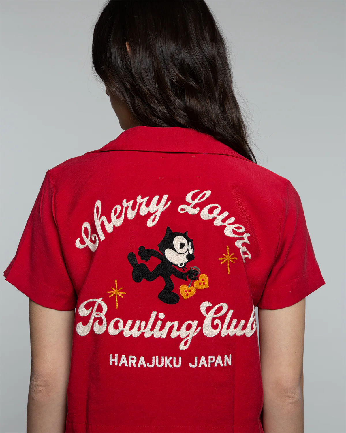 Cherry Lovers Women's Bowling Shirt (Cardinal) - Image 3